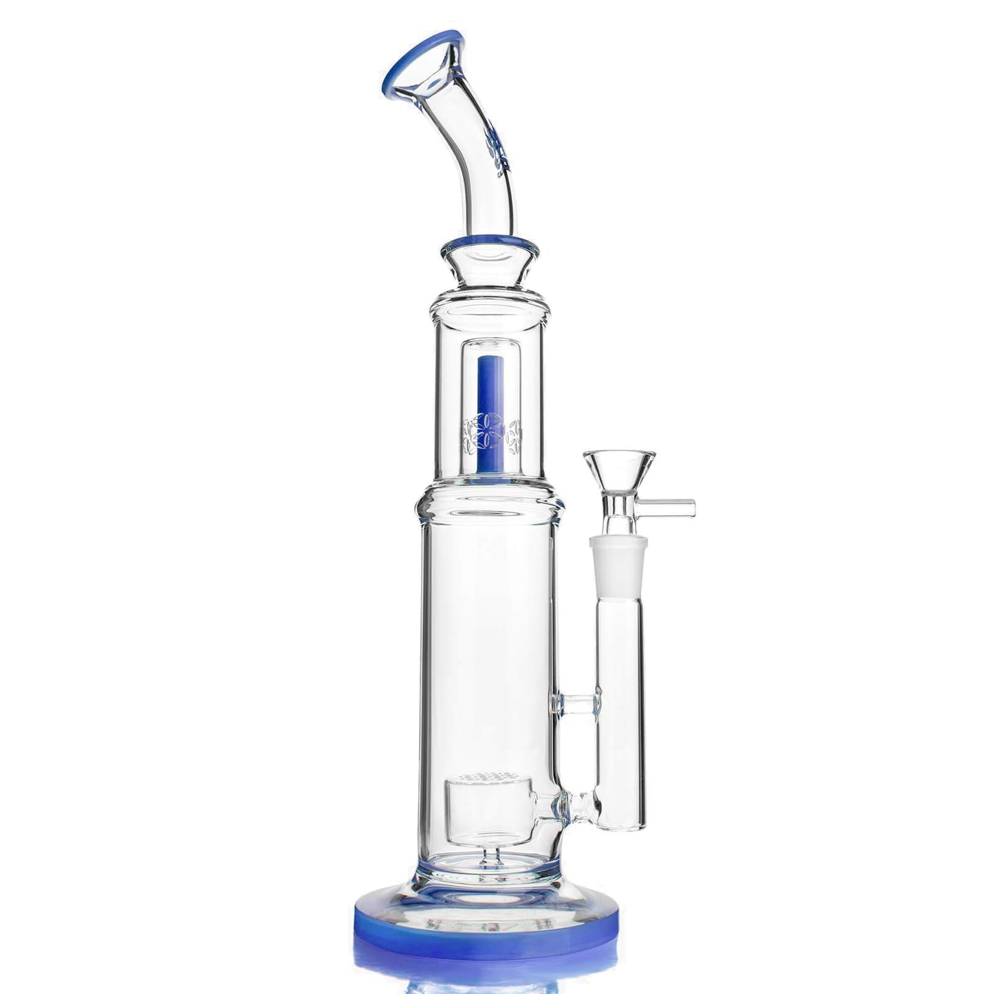15'' Milk Blue Glass Water Pipe