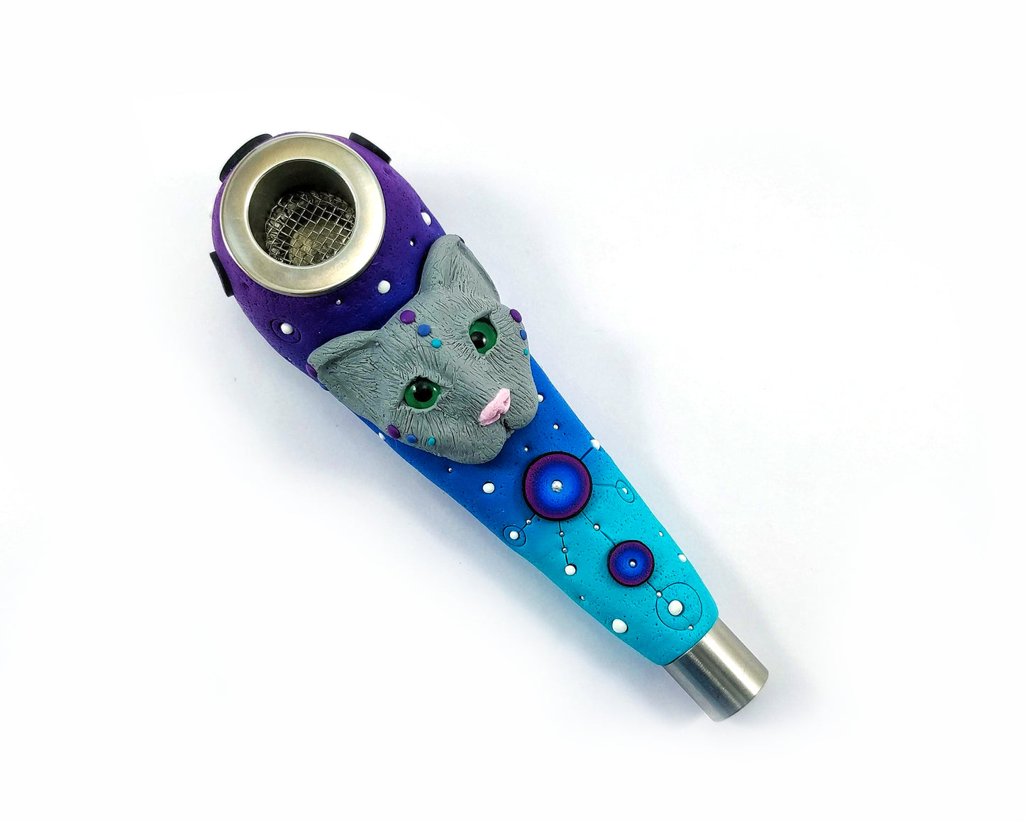 Hand Made Gadzyl Cat Smoking pipe Gray