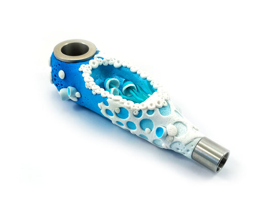 Hand Made Gadzyl Mushroom Smoking pipe Light Blue