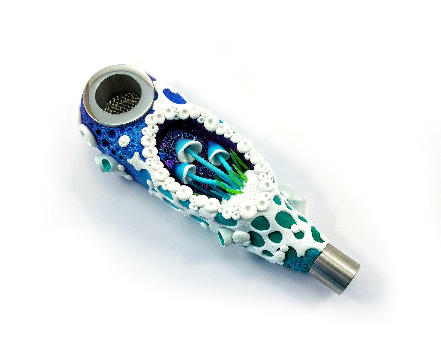 Hand Made Gadzyl Mushrooms Smoking pipe Blue