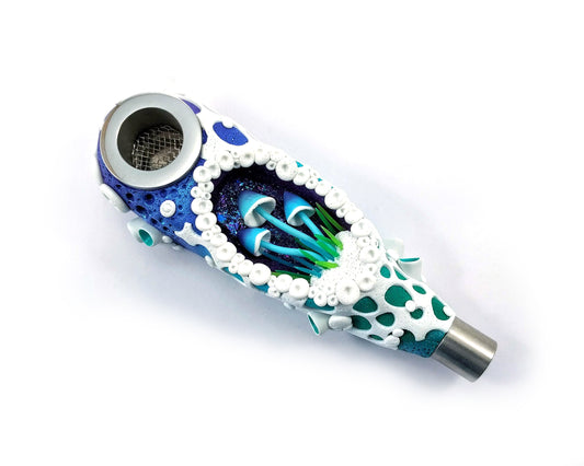 Hand Made Gadzyl Mushrooms Smoking pipe Blue