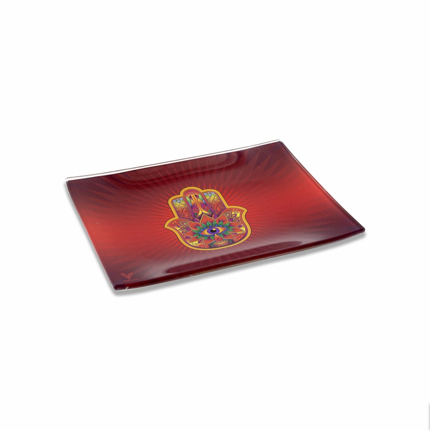 Hamsa Red Glass Rollin' Tray
