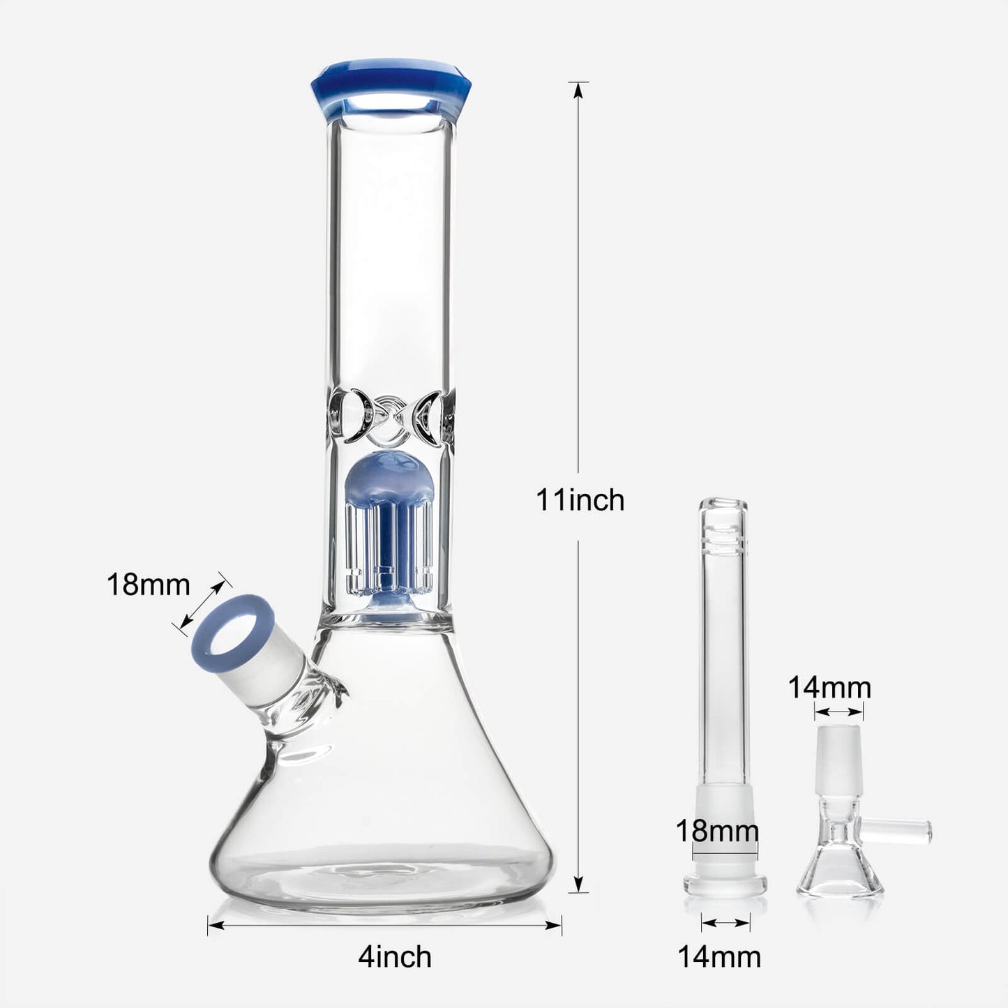 11" Glass Beaker Bong