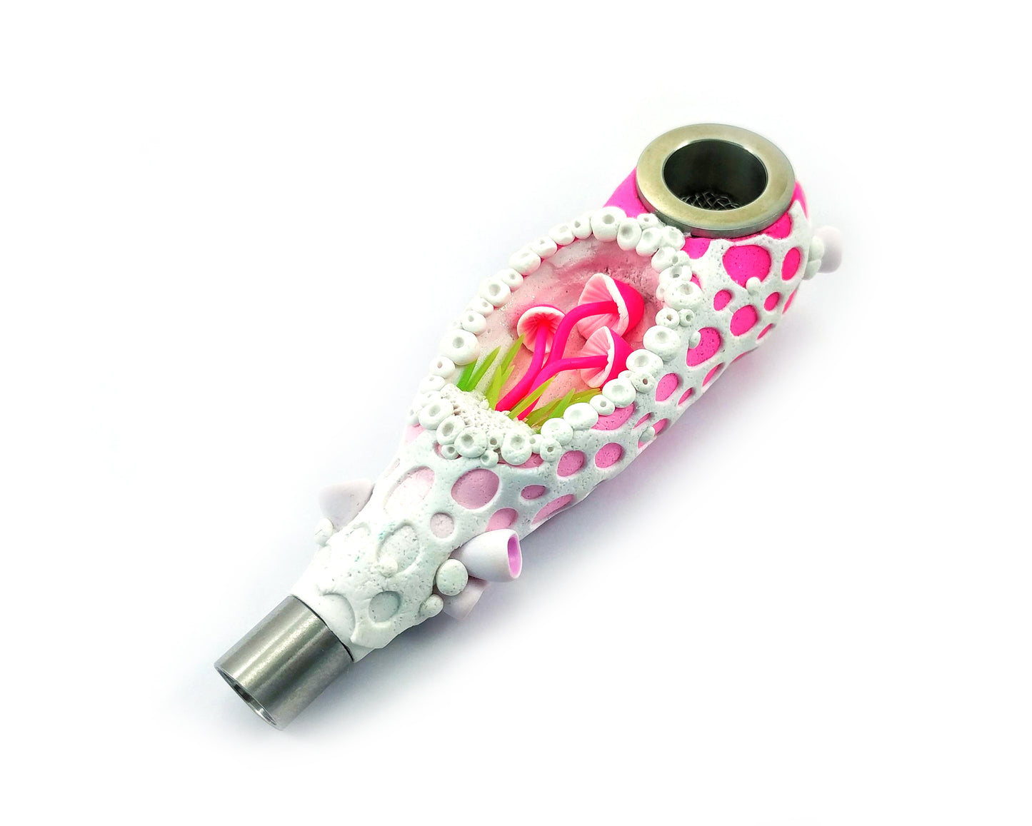 Hand Made Gadzyl Mushroom Smoking pipe Pink